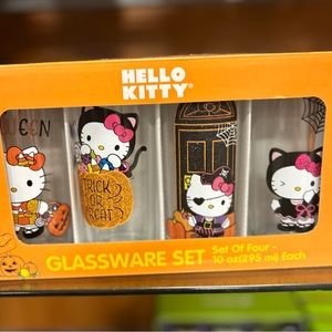 Hello Kitty Cute Halloween 4 Piece Glass Cup Set Glassware
